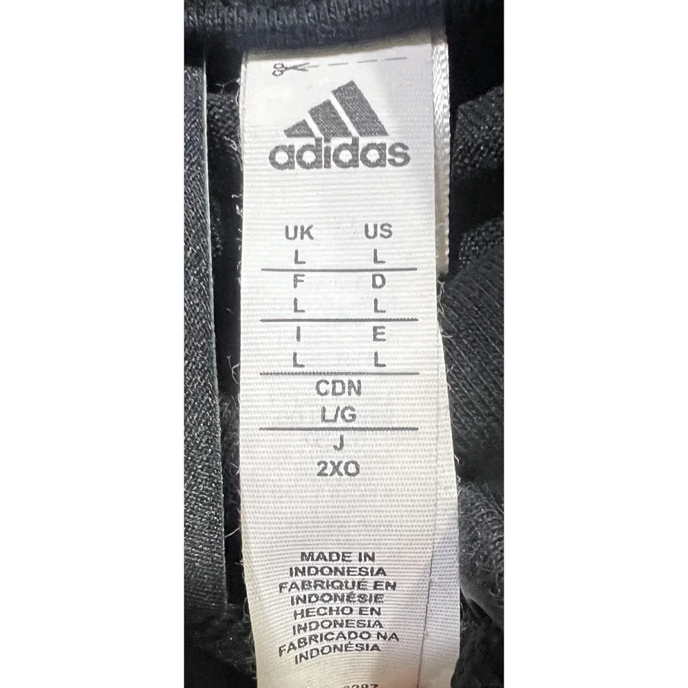 Adidas Hoodie Mens Large Black Activewear Pullover